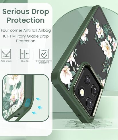 Clear Flower Case for Motorola Moto G Stylus 2026-Green in Kuwait
