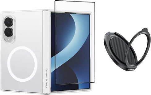 BENKS for Samsung Galaxy Z Fold 8 Case with Hinge Protection, Clear Magnetic Back Cover & Front Frame, Screen Protector & MagSafe Stand in Saudi Arabia