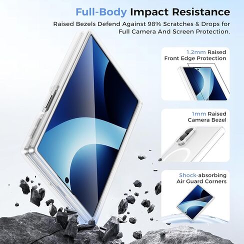 BENKS for Samsung Galaxy Z Fold 8 Case with Hinge Protection, Clear Magnetic Back Cover & Front Frame, Screen Protector & MagSafe Stand in Saudi Arabia