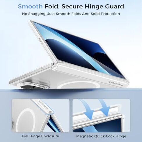 BENKS for Samsung Galaxy Z Fold 8 Case with Hinge Protection, Clear Magnetic Back Cover & Front Frame, Screen Protector & MagSafe Stand in Saudi Arabia