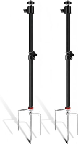 Heavy Duty Trail Camera Mount 2 Pack, 360 Degree Adjustable Aluminum Hunting Camera Tripod Stand with Ground Stake, Universal 1/4''-20 (6 mm) for Wildlife Monitoring & Outdoor Security Cameras in Kuwait