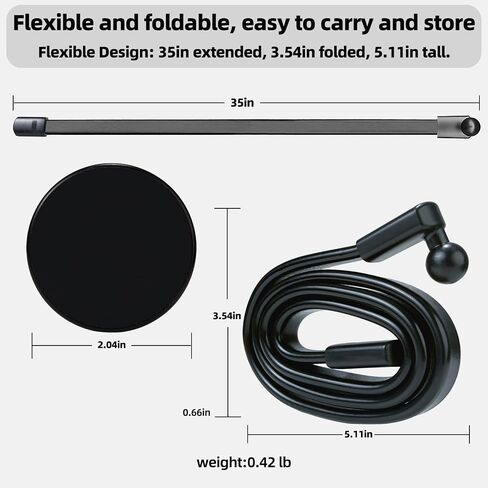 Magnetic Flexible Gooseneck Phone Holder, 35-Inch Portable Long Arm Phone Mount, Compatible with MagSafe, for Gym Treadmill, Spin Bike, Stroller, Shopping Cart, Wheelchair, Desk & Chair and More in Kuwait