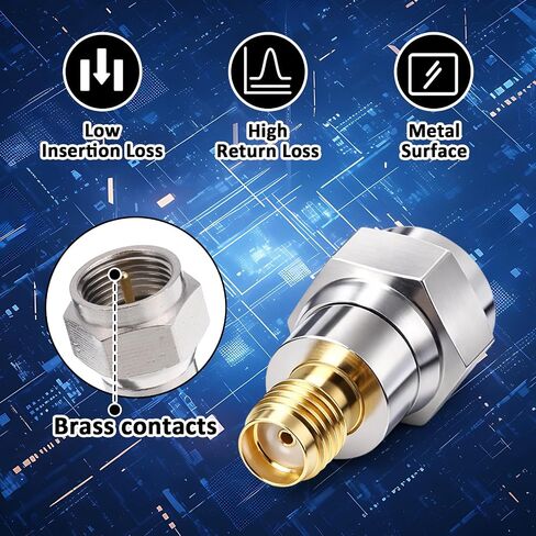 8 Pcs F Type to SMA Coax Adapter Kit Male/Female Connector Gold Plated for Ham Radio Antenna CB Radio Walkie Talkie WiFi Router in Kuwait