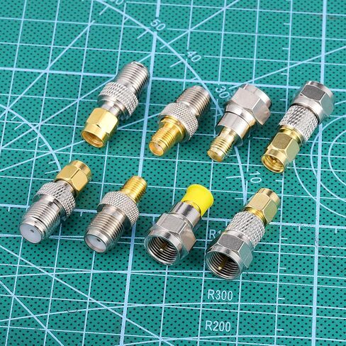 8 Pcs F Type to SMA Coax Adapter Kit Male/Female Connector Gold Plated for Ham Radio Antenna CB Radio Walkie Talkie WiFi Router in Kuwait