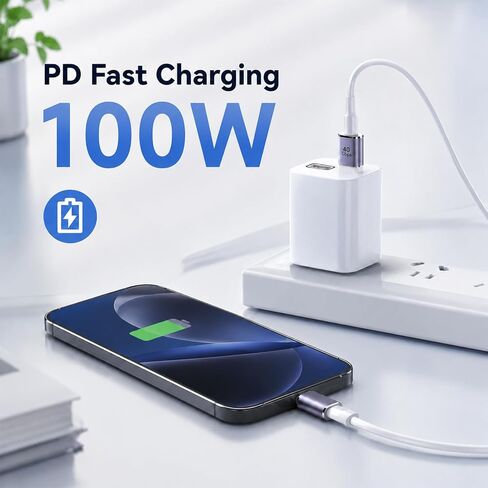 5 Pack 5 Style USB C Right Angle Adapter, 90 Degree USB C Male to Female Adapters Right Angle Type-C Adapter Extender for Notebook Computers, Tablet and Mobile Phones 40Gbps 100W PD in Kuwait