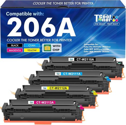 206A M283fdw Toner Cartridges 4 Pack Compatible for HP MFP M283cdw 206X 206 in Kuwait