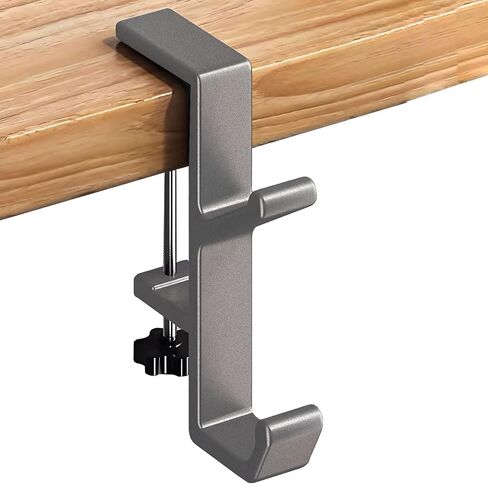 Headphone Stand - Aluminum Alloy Headphone Holder, Under Headset Stand for Desk Fit for PC Gaming Headset Hanger Hook Suitable for Office, Computer, Student Class Desk, Handmade Creator Table (Sliver) in Kuwait