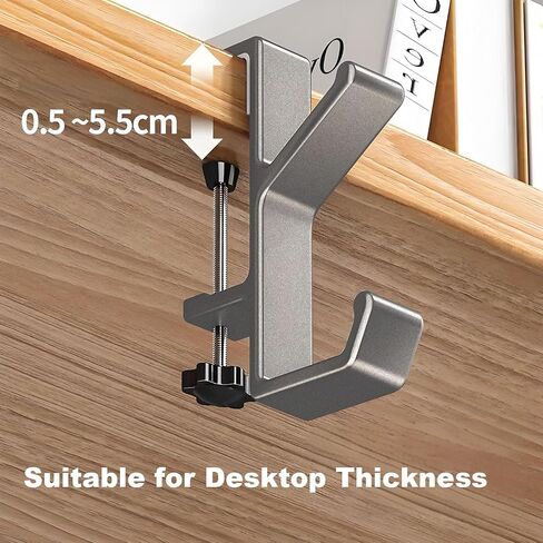 Headphone Stand - Aluminum Alloy Headphone Holder, Under Headset Stand for Desk Fit for PC Gaming Headset Hanger Hook Suitable for Office, Computer, Student Class Desk, Handmade Creator Table (Sliver) in Kuwait