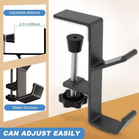 Headphone Stand - Aluminum Alloy Headphone Holder, Under Headset Stand for Desk Fit for PC Gaming Headset Hanger Hook Suitable for Office, Computer, Student Class Desk, Handmade Creator Table (Sliver) in Kuwait