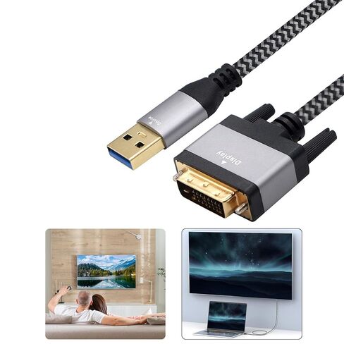 Universals Usb3.0 Dvis Public Video Cable Auto Recognition Not Driver Required PVC Construction Dvis Male to Male Adapter Cable in Kuwait