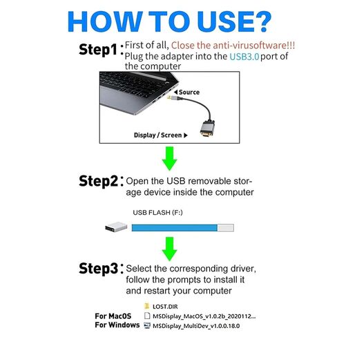 Universals Usb3.0 Dvis Public Video Cable Auto Recognition Not Driver Required PVC Construction Dvis Male to Male Adapter Cable in Kuwait