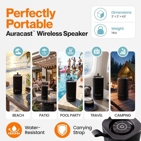 Auris Orbit S20 Portable Bluetooth Speaker with Auracast Broadcast Audio in Kuwait