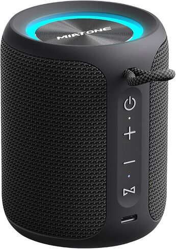 MIATONE Rush M - 20W Bluetooth Speaker IP67 Waterproof Speaker with Deep Bass, Portable Speakers for Beach Camping Accessories, Gifts for Men Fathers Him (Black) in Kuwait