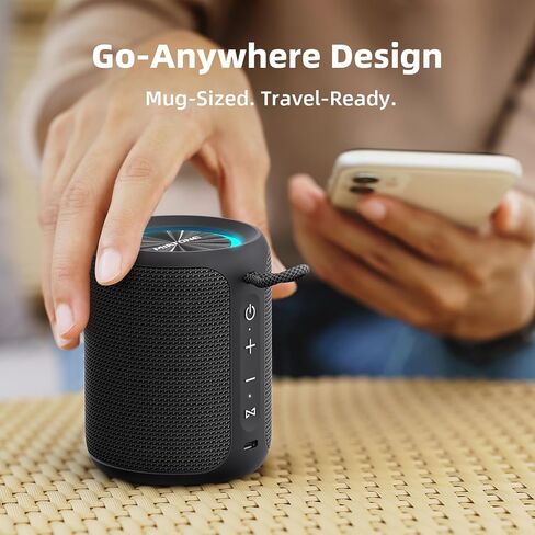 MIATONE Rush M - 20W Bluetooth Speaker IP67 Waterproof Speaker with Deep Bass, Portable Speakers for Beach Camping Accessories, Gifts for Men Fathers Him (Black) in Kuwait