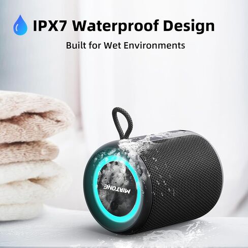MIATONE Rush M - 20W Bluetooth Speaker IP67 Waterproof Speaker with Deep Bass, Portable Speakers for Beach Camping Accessories, Gifts for Men Fathers Him (Black) in Kuwait