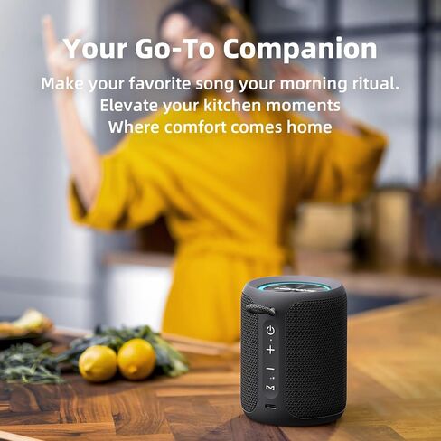 MIATONE Rush M - 20W Bluetooth Speaker IP67 Waterproof Speaker with Deep Bass, Portable Speakers for Beach Camping Accessories, Gifts for Men Fathers Him (Black) in Kuwait