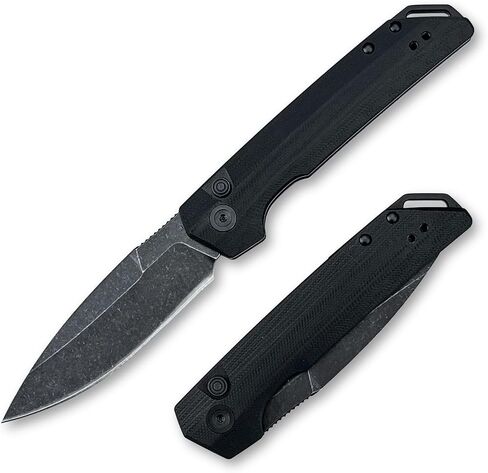 8'' One-handed Development Pocket Knife，Blackout Utility Folding Knives，3.43" 8Cr13Mov Blade，Durable G10 Handles and Reversible Pocketclip,Camping EDC Tool for Men's Gifts in Kuwait