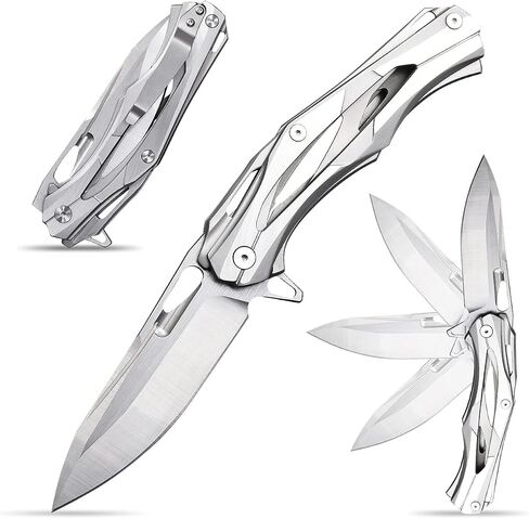 Eafengrow EF204 Folding Pocket Knife,D2 Blade Steel Handle Liner Lock with Clip Outdoor Camping Hiking Tactical EDC Tool (EF204-colorful) in Kuwait