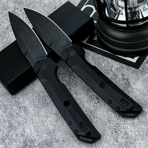 8'' One-handed Development Pocket Knife，Blackout Utility Folding Knives，3.43" 8Cr13Mov Blade，Durable G10 Handles and Reversible Pocketclip,Camping EDC Tool for Men's Gifts in Kuwait
