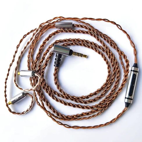 IEM Upgrade Cable, 4N Silver Plated Earphone Upgraded Cords, MMCX Connector 1.3m in Ear Monitor Cable for Shure SE846 SE535 SE315 SE425 UE900s(3.5mm w/mic 4.2ft) in Kuwait