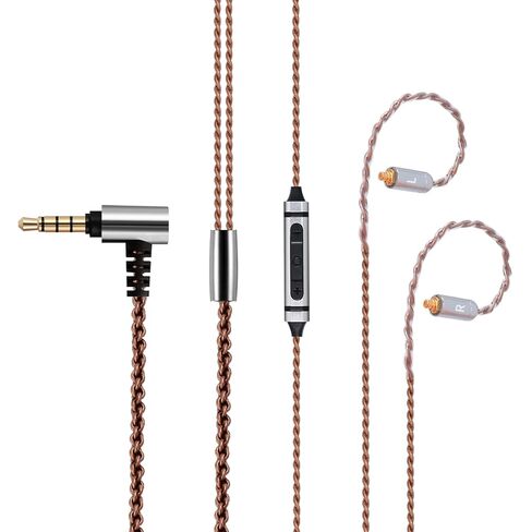 IEM Upgrade Cable, 4N Silver Plated Earphone Upgraded Cords, MMCX Connector 1.3m in Ear Monitor Cable for Shure SE846 SE535 SE315 SE425 UE900s(3.5mm w/mic 4.2ft) in Kuwait