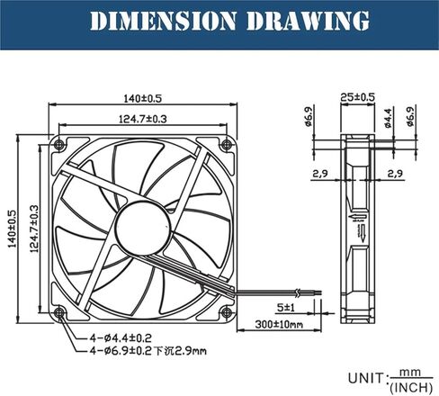 DC 140MM 5V 12V 24V 2PIN USB 140x140x25mm Dual Ball PC Brushless Case Cooling Fan 14025 14CM CPU Cabinet Cooler in Kuwait