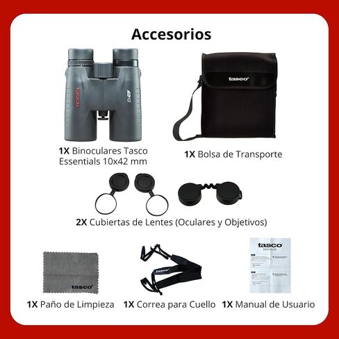 Tasco ES10X42 Essentials Binoculars, 10x42mm, Roof Prism Mc, Black in Kuwait