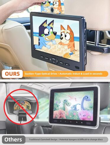 DESOBRY 10.5" Car DVD Player Dual Screen & Suction-Type Disc in in Saudi Arabia