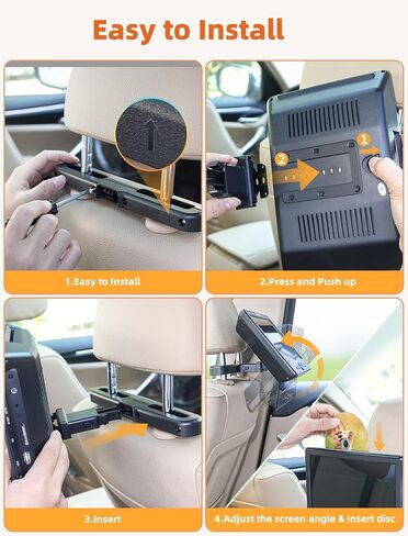 DESOBRY 10.5" Car DVD Player Dual Screen & Suction-Type Disc in in Saudi Arabia