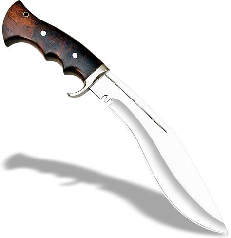 16" Full Tang Kukri Knife – D2 Steel Nepalese Style Machete – 11" Heavy Duty Survival Blade with Rosewood Handle – Traditional Hunting & Bushcraft Knife – Includes Premium Leather Sheath – Handcrafted Tactical Tool in Kuwait