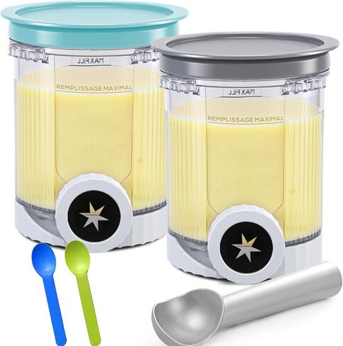 Creami Pints and Lids for Ninja Swirl, 2 pack Creamy Icecream Containers Cups Jars Tubs Canisters Smoothie Pot Compatible with NC700 Series Creamer Ice Cream Cones Machine Serve Soft Maker Accessories in Saudi Arabia