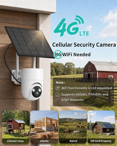 LIWAN Cellular Security Cameras Wireless Outdoor, No WiFi Needed, Off-Grid in Kuwait