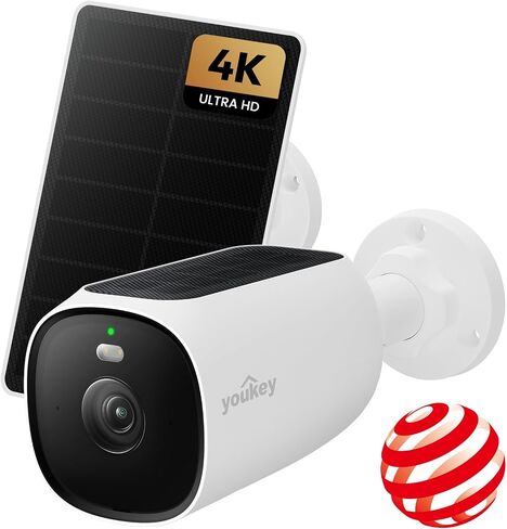 youkey 4K Solar Security Camera Outdoor Wireless, 24/7 AOV Recording in Kuwait