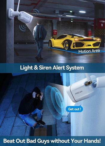 FOSCAM 3K 5MP Security Cameras Wireless Outdoor, 5GHz&2.4GHz WiFi Camera for Home Security, 120° FoV Outside Surveillance Cam, AI Human/Vehicle Detection, 66FT Color Night Vision, 120dB Siren, IP66 in Saudi Arabia