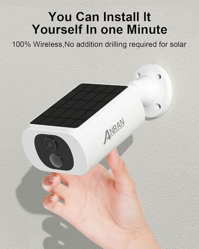 ANRAN 5MP Solar Security Cameras Wireless Outdoor, Solar & Battery Powered in Kuwait