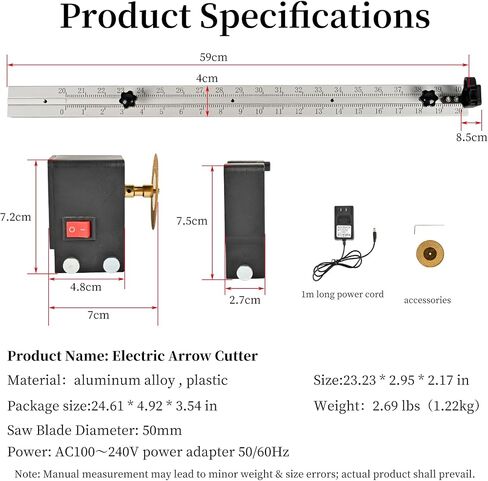 SPG Electric Archery Arrow Cutter Saw 12000RPM Adjustable 0-40in in Kuwait