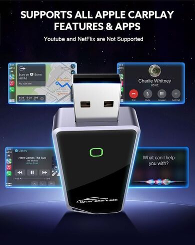 2026 Wireless CarPlay Adapter & Android Auto 2-in-1 Dongle, Powered by A7 Ultra Chip, Bluetooth 5.3, Fast and Stable Wireless Converter for Wired CarPlay, Compatible with iOS 10+ and Android 11+ in Kuwait
