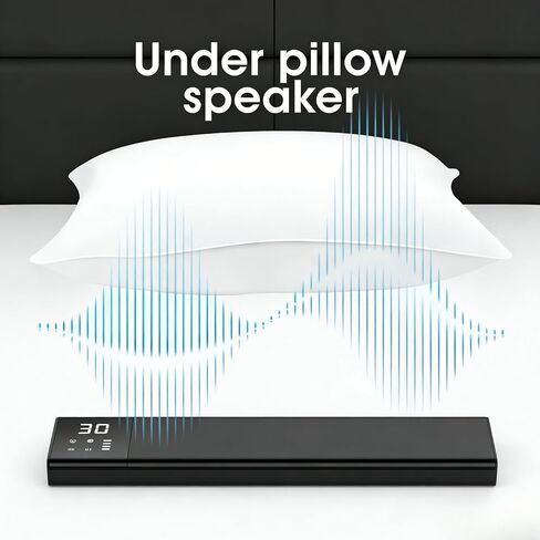 Pillow Speaker for Sleeping, Bone Conduction Under Pillow Speaker for Side Sleeper, 36 Built-in White Noise, Auto-Off Timer, Portable Sleep Speaker for Home Travel, Wireless Bluetooth Connect (Black) in Kuwait