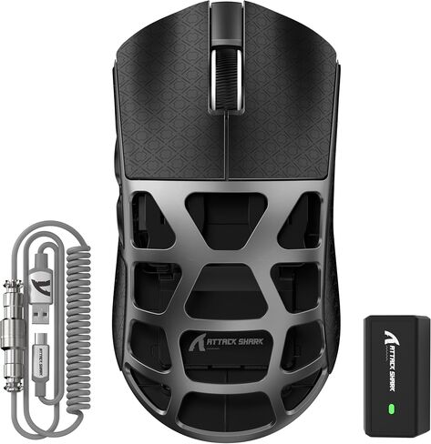 ATTACK SHARK R3 Lightweight Magnesium Alloy Wireless Gaming Mouse, Black in Kuwait