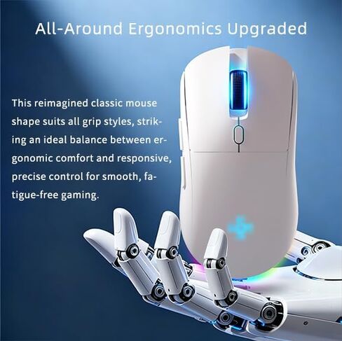 Wireless Gaming Mouse, Wireless/Wired 1K Polling, Symmetrical, PAW3311, 24K, Ergonomic Gamer Mouse, 6 Macro Buttons, 800mAh Battery, Rechargeable Computer Mouse for Laptop, PC, Mac in Kuwait