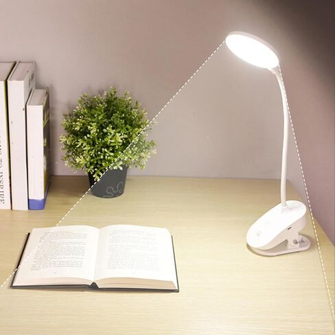 Hilitand USB Rechargeable Clip On Reading Lamp, 360 Flexible Gooseneck Touch Control with Eye Protection for Bed Night Study Craft (Ring Shape) in Kuwait