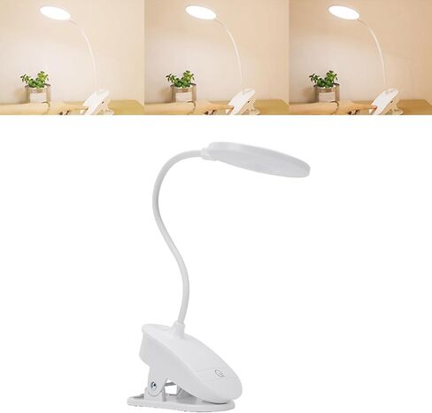 Hilitand USB Rechargeable Clip On Reading Lamp, 360 Flexible Gooseneck Touch Control with Eye Protection for Bed Night Study Craft (Ring Shape) in Kuwait