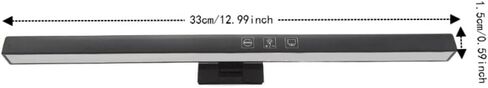 Laptop Monitor Lamp, Black LED Computer Monitor Light Bar, Anti Blue Light Clip-On ABS Screen Lamp, 13 x 0.6 in in Kuwait