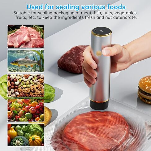 Digital Handheld Food Vacuum Sealer Strong Suction Sous Vide Storage Silver in Kuwait