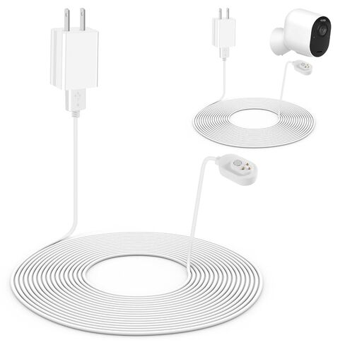 2Pack Arlo Camera Charger Outdoor&Indoor, Power Cord for Arlo 3/4 Pro 5S 2K, Arlos Ultra/Ultra 2, Go 2 16ft/5m Weatherproof Outdoor Charging Cable with Quick Charge Adapter in Kuwait