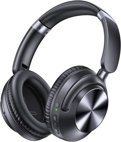 TAGRY Hybrid Active Noise Cancelling Bluetooth Headphones 100H Playtime Wireless Over Ear Headphone with Fast Charging Hi-Res Audio Headsets Comfort Earcups for Commute Travel Office Phone PC Black in Kuwait