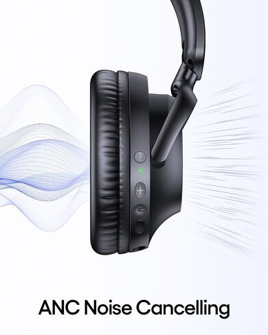 TAGRY Hybrid Active Noise Cancelling Bluetooth Headphones 100H Playtime Wireless Over Ear Headphone with Fast Charging Hi-Res Audio Headsets Comfort Earcups for Commute Travel Office Phone PC Black in Kuwait