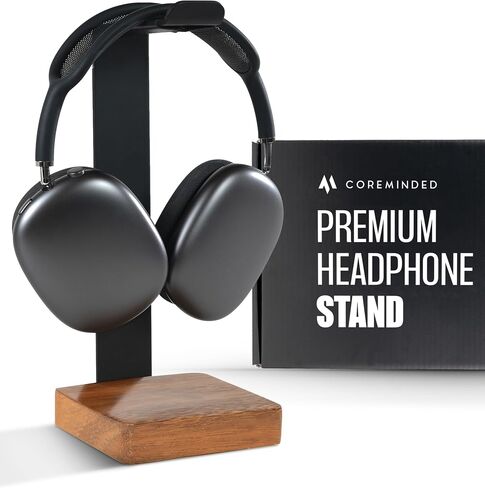 COREMINDED Universal Headphone Stand for Desk, Walnut Wood Headset Holder in Kuwait