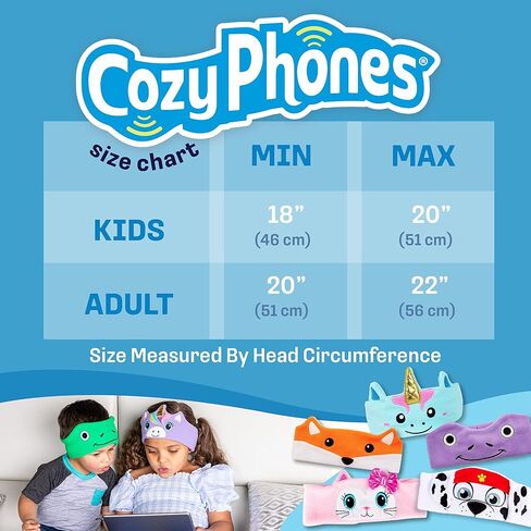 CozyPhones Over The Ear Headband Headphones - Kids Headphones Volume Limited with Thin Speakers & Super Soft Fleece Headband - Purple Frog in Kuwait