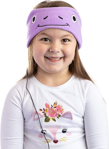 CozyPhones Over The Ear Headband Headphones - Kids Headphones Volume Limited with Thin Speakers & Super Soft Fleece Headband - Purple Frog in Kuwait